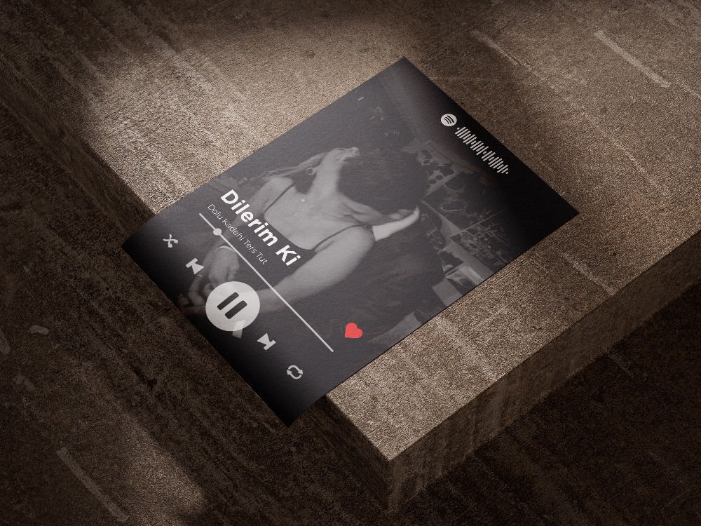 Kişiye Özel Spotify Çalar Arayüzü Tablosu | İnteraktif Hediye | Sevgiliye