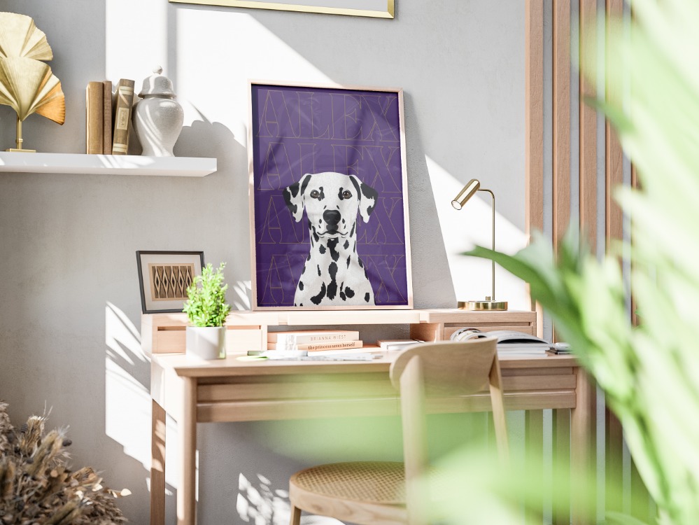 Kişiye Özel Evcil Hayvan Minimal İllüstrasyon Tasarımı – Pet Portrait Poster