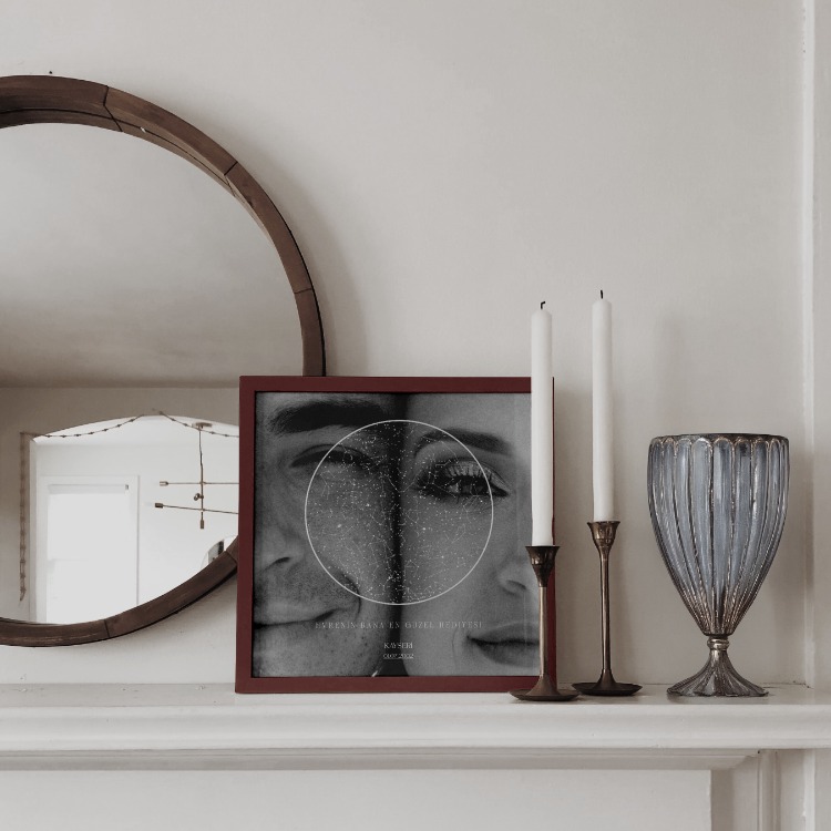 Kişiye Özel Fotoğraflı Yıldız Haritası | Sevgiliye Hediye | O Gece Gökyüzü