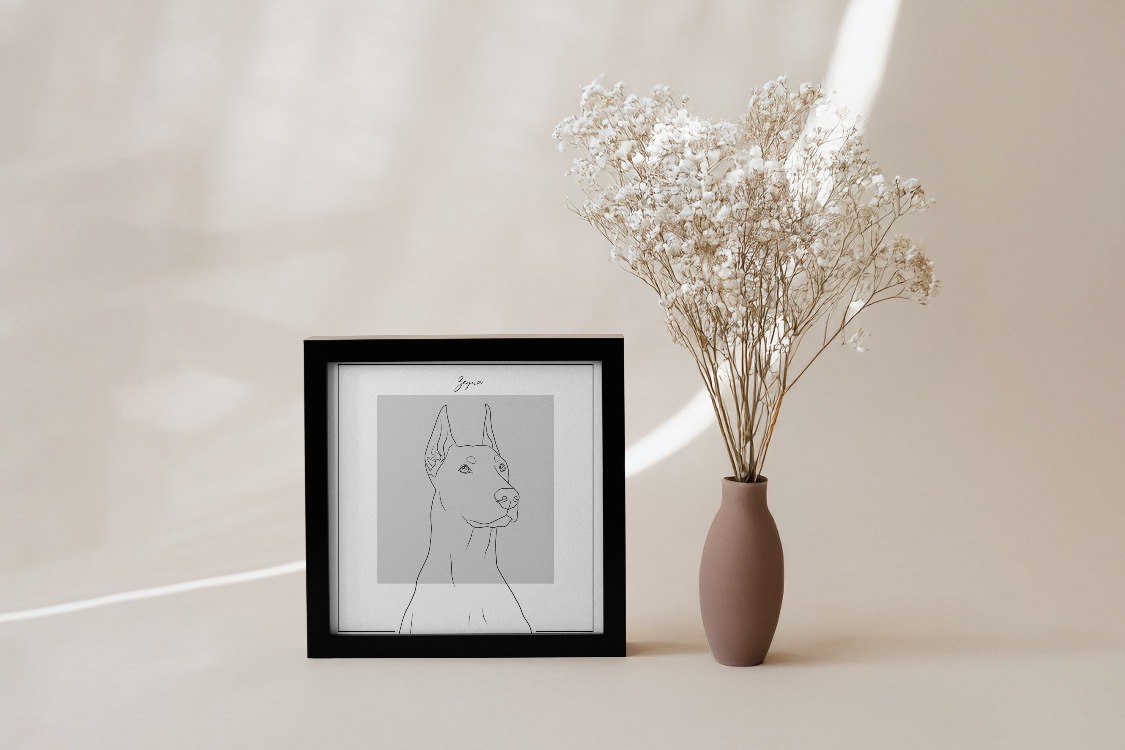 Kişiye Özel Evcil Hayvan Minimalist Poster | Köpek Portresi | Fotoğraflı Modern Duvar Dekoru