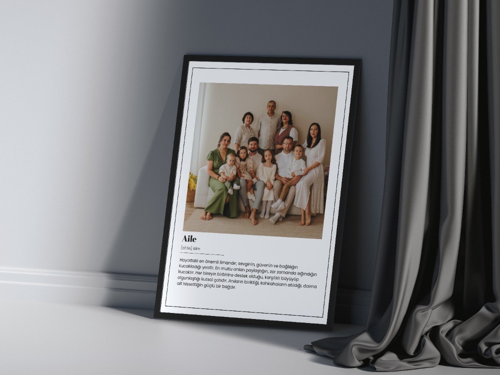 Kişiye Özel Aile Tanımı Posteri | Büyük Aile Fotoğraf Tablosu