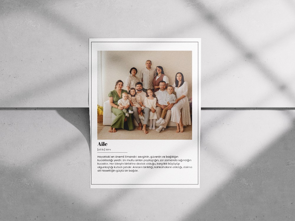 Kişiye Özel Aile Tanımı Posteri | Büyük Aile Fotoğraf Tablosu