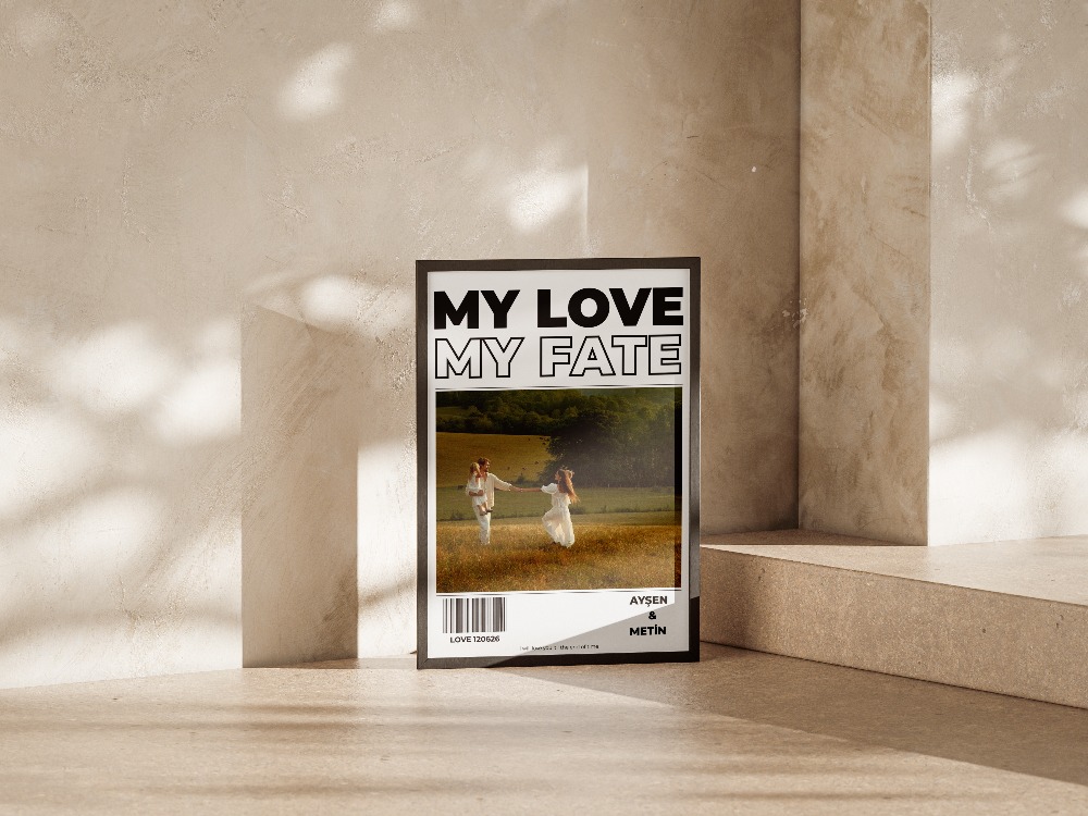My Love My Fate" Dergi Kapağı Konseptli Dev Fotoğraflı Poster | Modern Tasarım