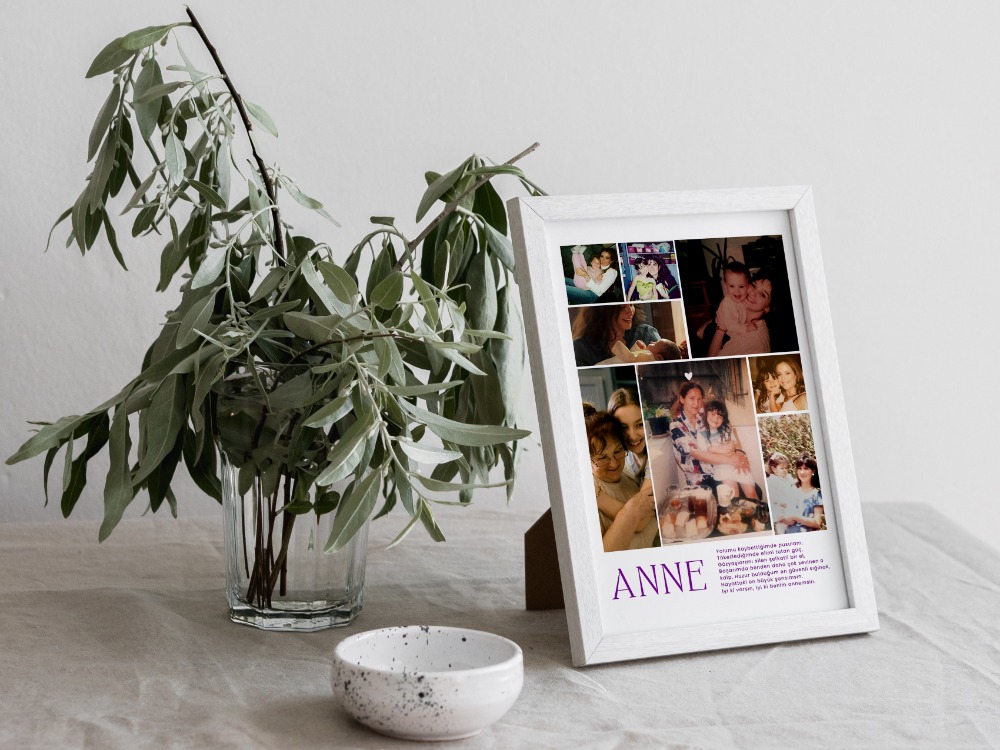 Fotoğraf Kolajı Anne Posteri | Kişiye Özel Duygusal Hediye
