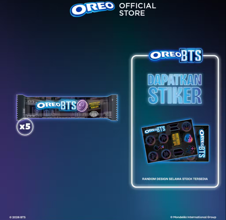 Bts oreo 5 adet orjinal sticker dahil 