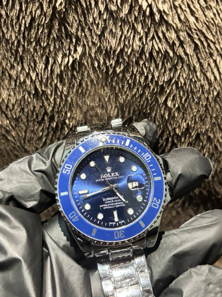 Submariner Model: Mavi Kadran & Mavi Çerçeveli Gümüş Çelik Kordonlu Erkek Kol Saati