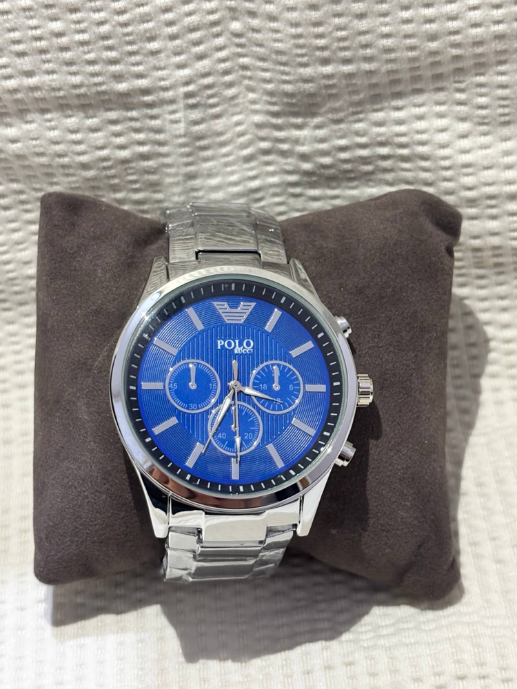 Polo Rucci Blue Horizon: Gümüş Renk Çelik Kordonlu Erkek Kol Saati