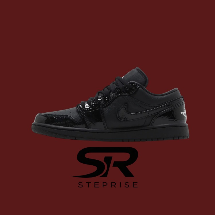 Nike Air Jordan 1 Low SE Patent Elephant Black