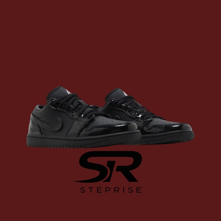 Nike Air Jordan 1 Low SE Patent Elephant Black