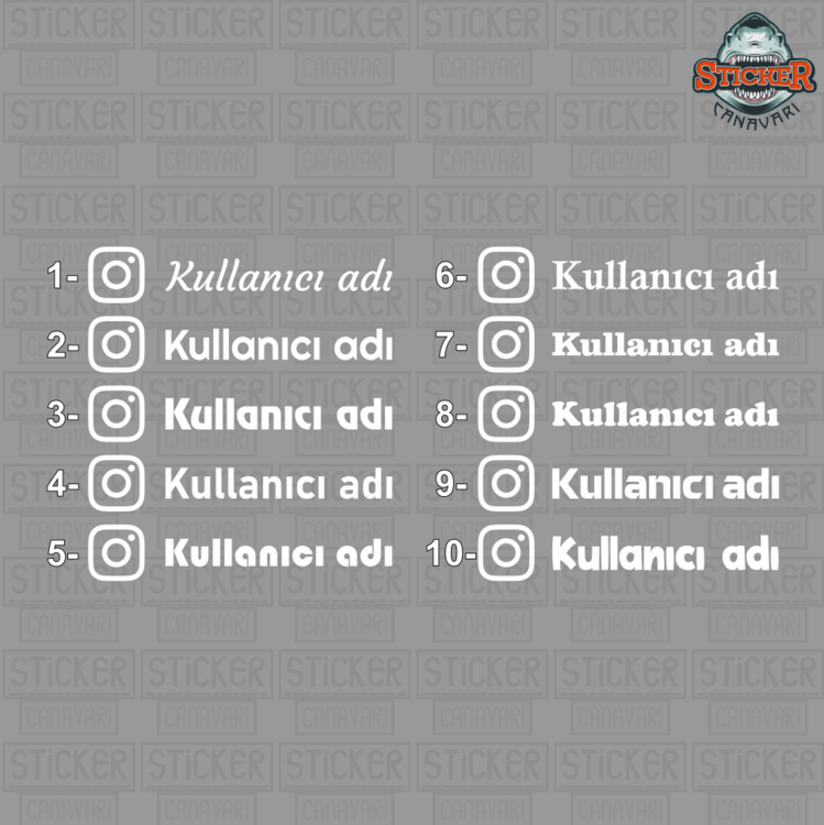 Kişiye Özel İnstagram Kullanıcı Adı Sticker ( 20 cm )