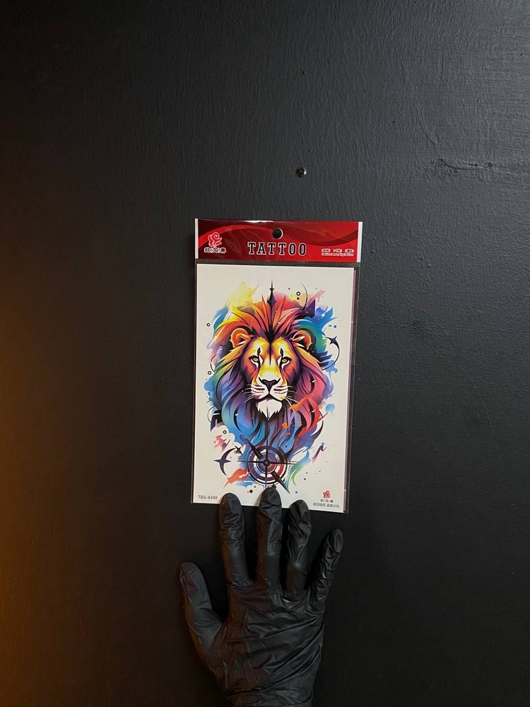 Lion Renkli Sticker Tattoo