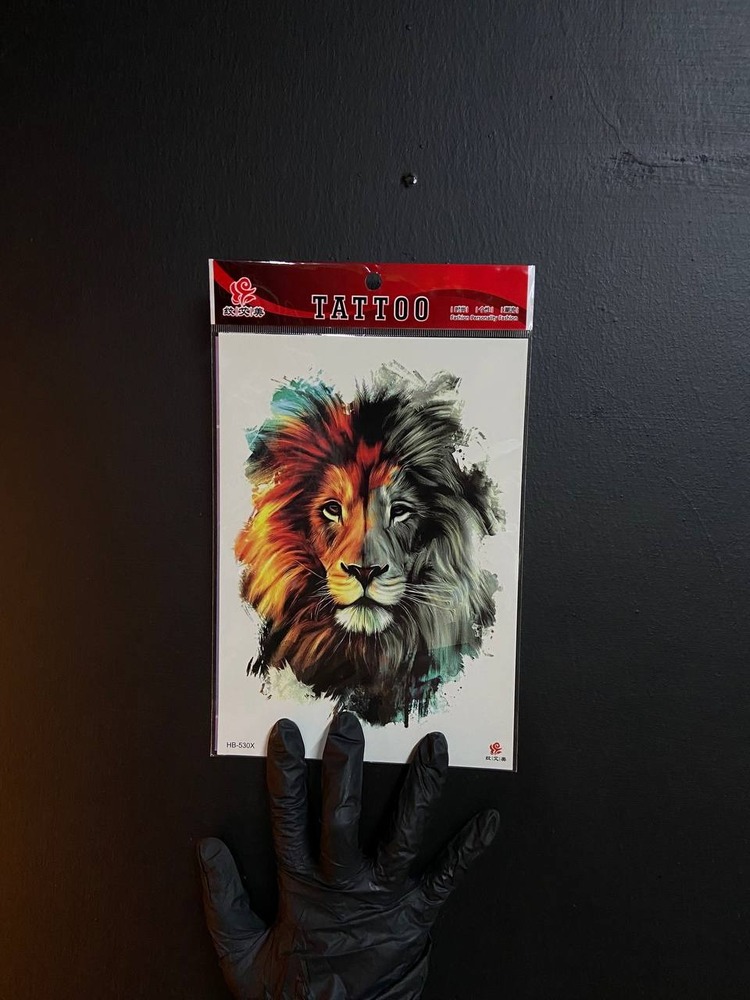 Lion Renkli Sticker Tattoo
