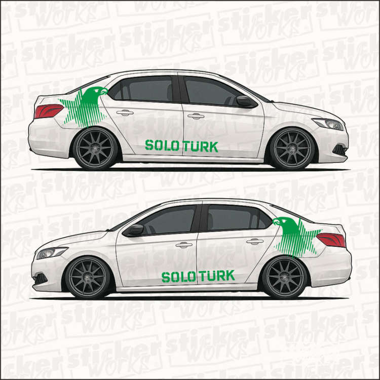 Solo Türk Temalı Araç Yan Sticker Takımı