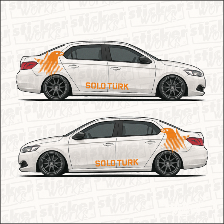 Solo Türk Temalı Araç Yan Sticker Takımı