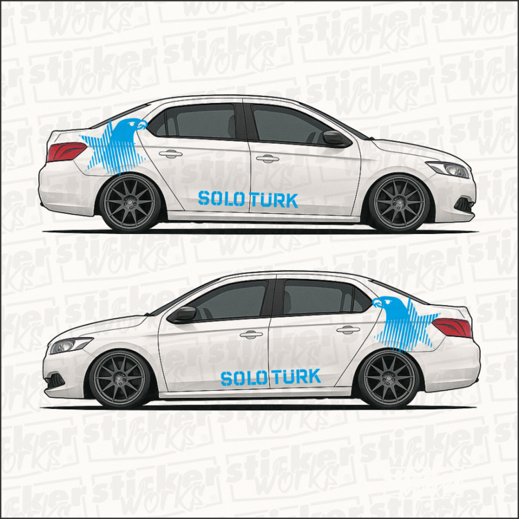 Solo Türk Temalı Araç Yan Sticker Takımı