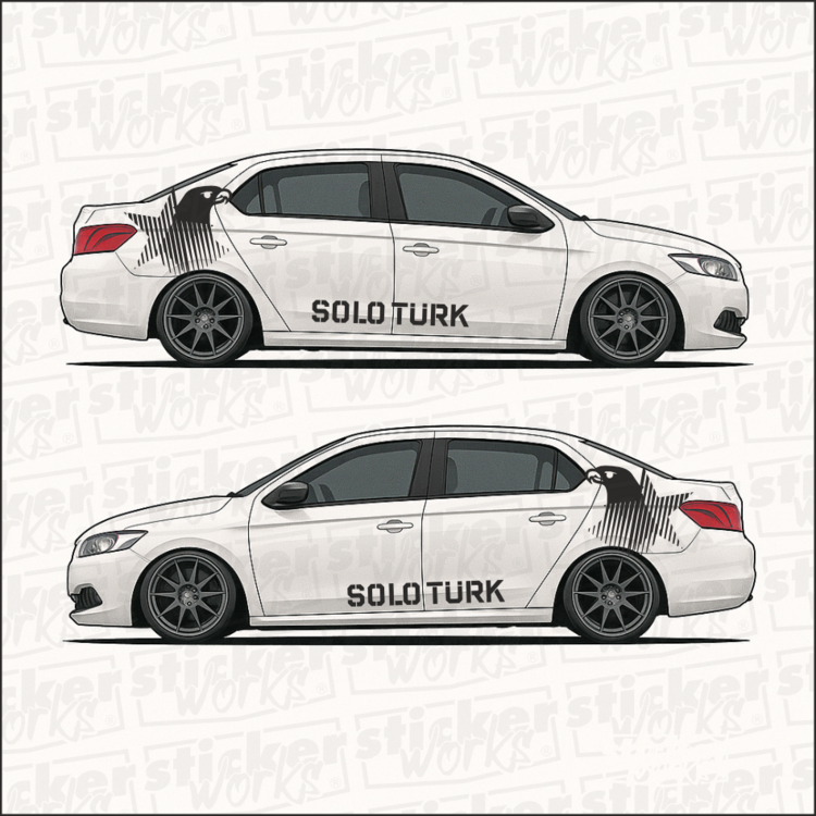 Solo Türk Temalı Araç Yan Sticker Takımı