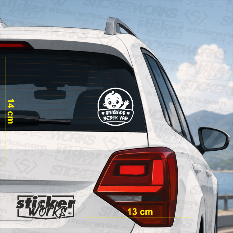 Arabada Bebek Var Sticker