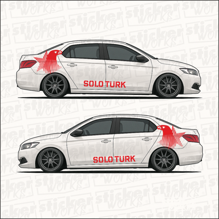 Solo Türk Temalı Araç Yan Sticker Takımı