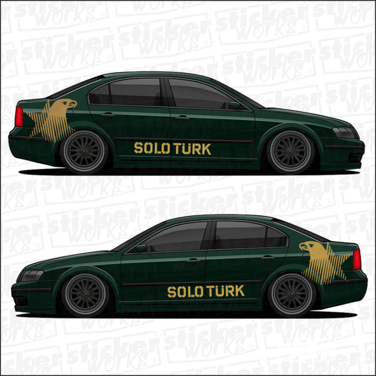 Solo Türk Temalı Araç Yan Sticker Takımı