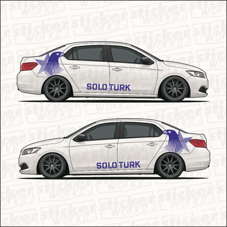 Solo Türk Temalı Araç Yan Sticker Takımı