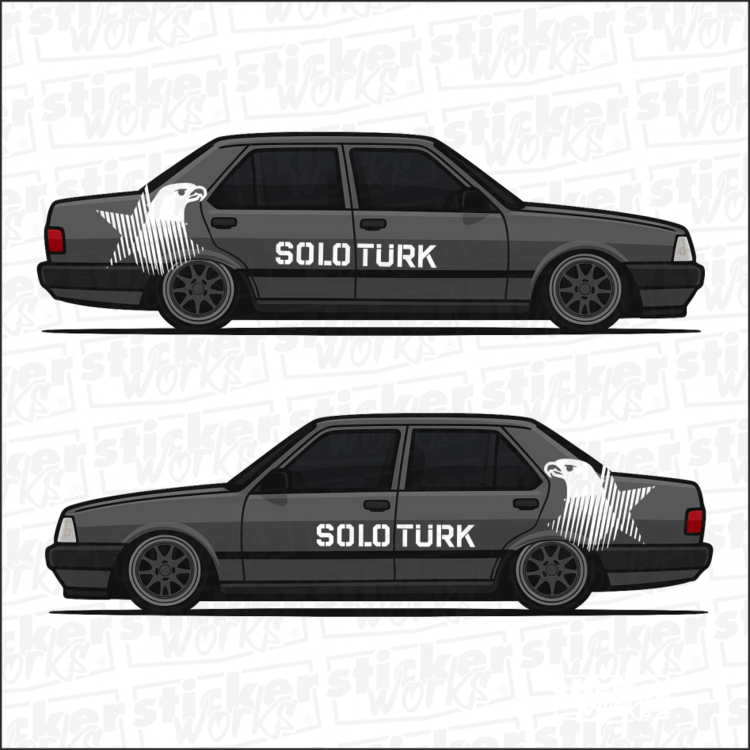 Solo Türk Temalı Araç Yan Sticker Takımı