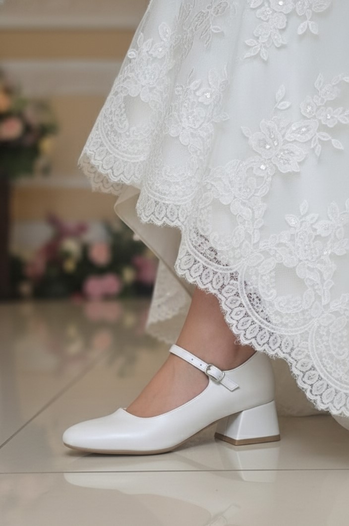 COMFY SEDEF BEYAZ GELİNLİK AYAKKABISI