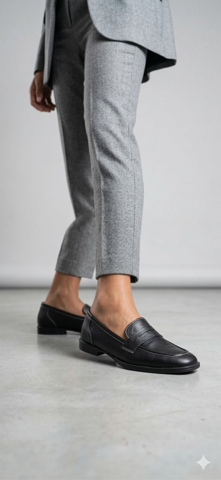 SİYAH Hakiki Deri Loafer Babet