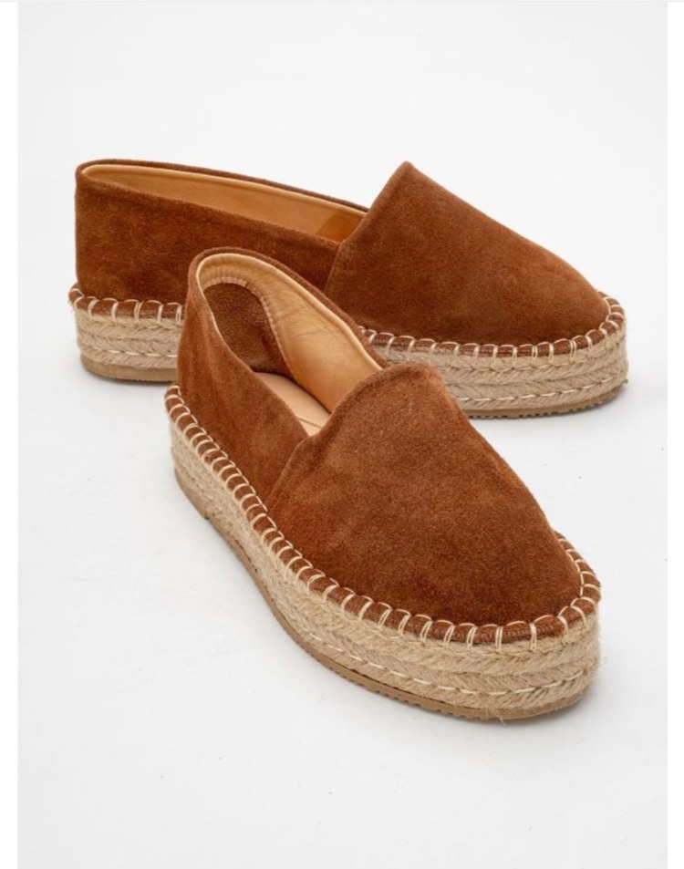 Taba Süet Günlük Klasik Espadril Ayakkabı