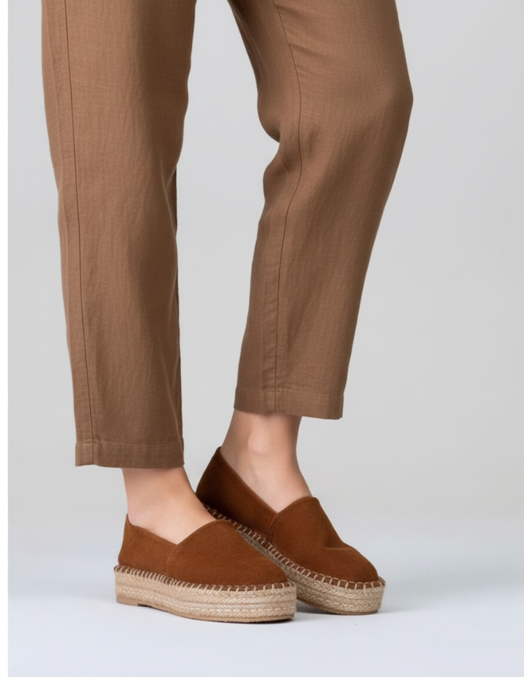Taba Süet Günlük Klasik Espadril Ayakkabı