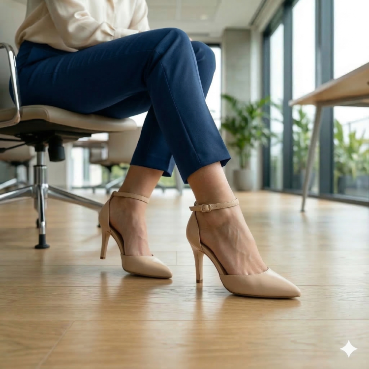 NUDE CİLT BİLEKTEN BAĞLI STILETTO
