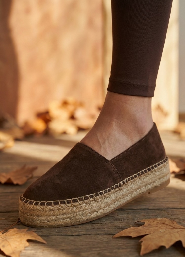 Kahve Süet Günlük Klasik Espadril Ayakkabı
