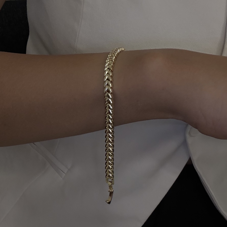 yaprak model bileklik | 14k
