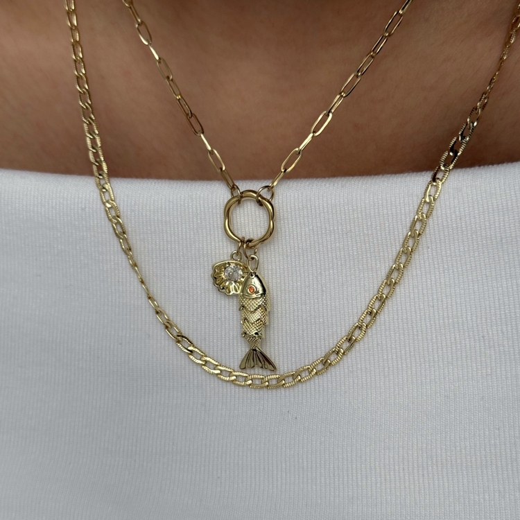 charmlı özel seri gold kolye