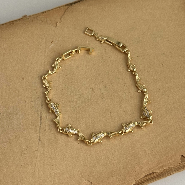 vintage balık detaylı bileklik