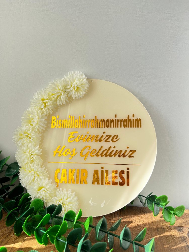 Çiçekli Gold Kapı Süsü