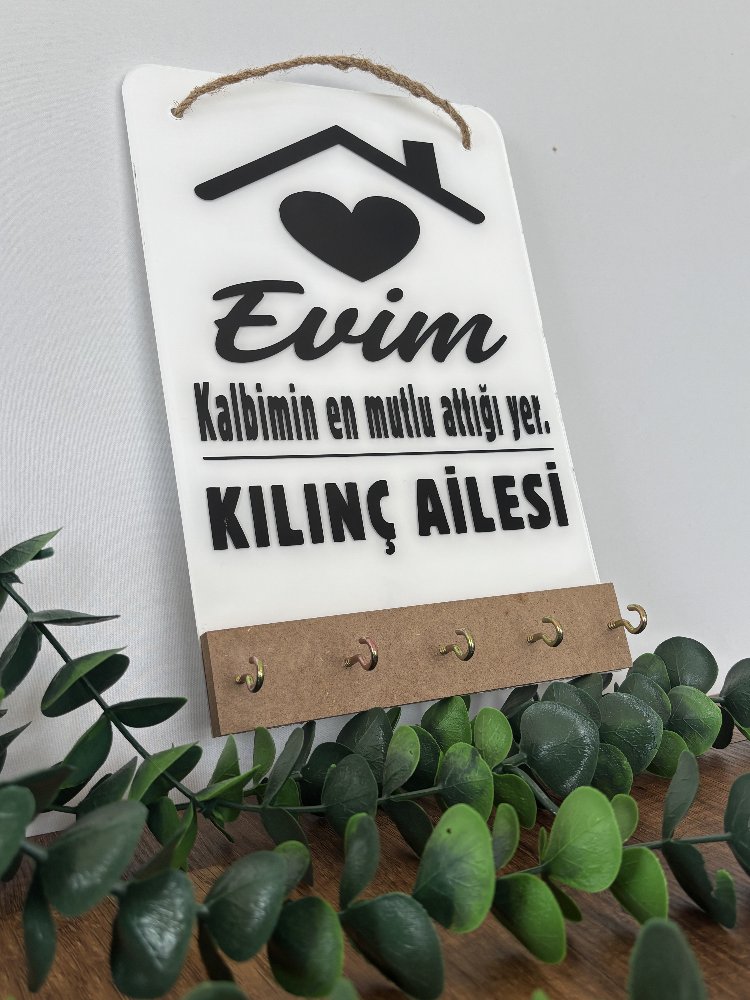 Beyaz Anahtarlık Askılığı 