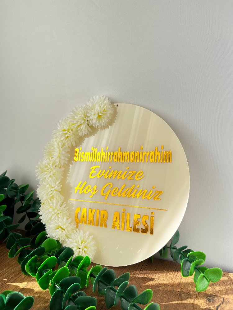 Çiçekli Gold Kapı Süsü