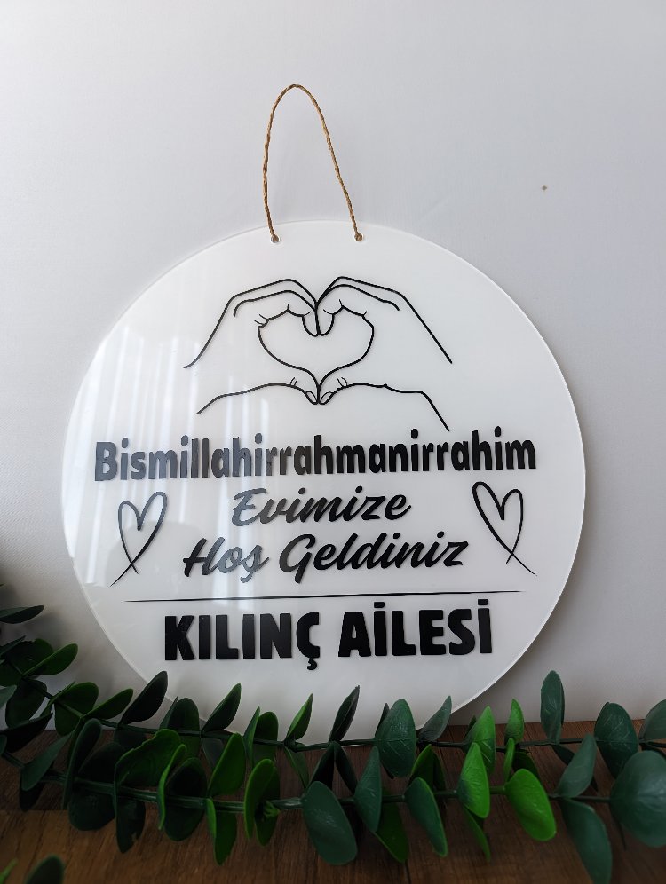 Beyaz Siyah Kapı Süsü