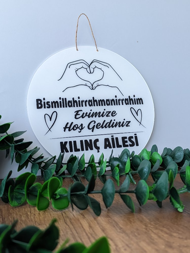 Beyaz Siyah Kapı Süsü