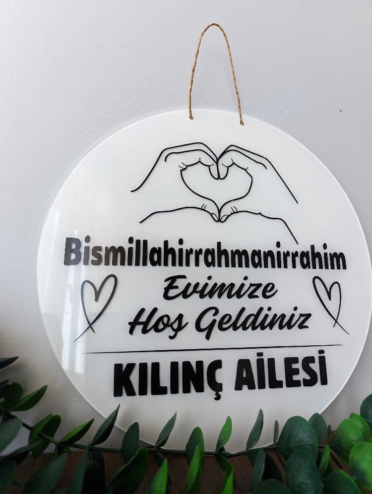 Beyaz Siyah Kapı Süsü