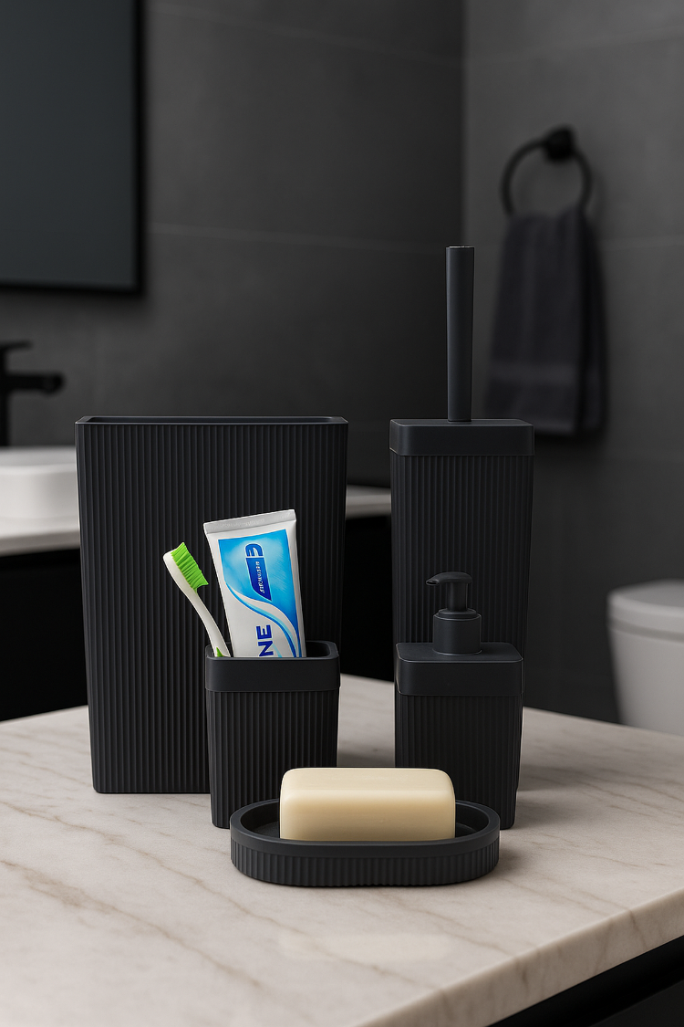 5’li Banyo Düzenleyici Set | Şık, Dayanıklı ve Pratik 