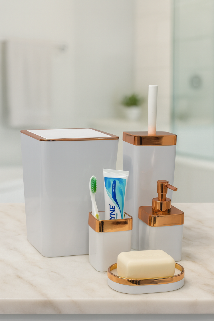 5’li Banyo Düzenleyici Set | Şık, Dayanıklı ve Pratik 