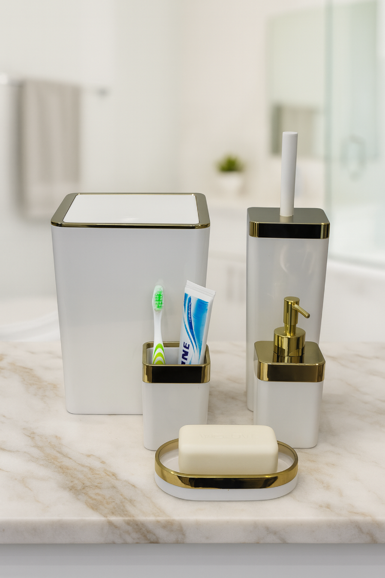5’li Banyo Düzenleyici Set | Şık, Dayanıklı ve Pratik 