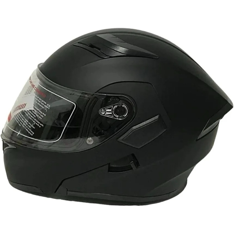 JK-902 Kask Çeneden Açılır Güneş Gözlüklü Mat Siyah