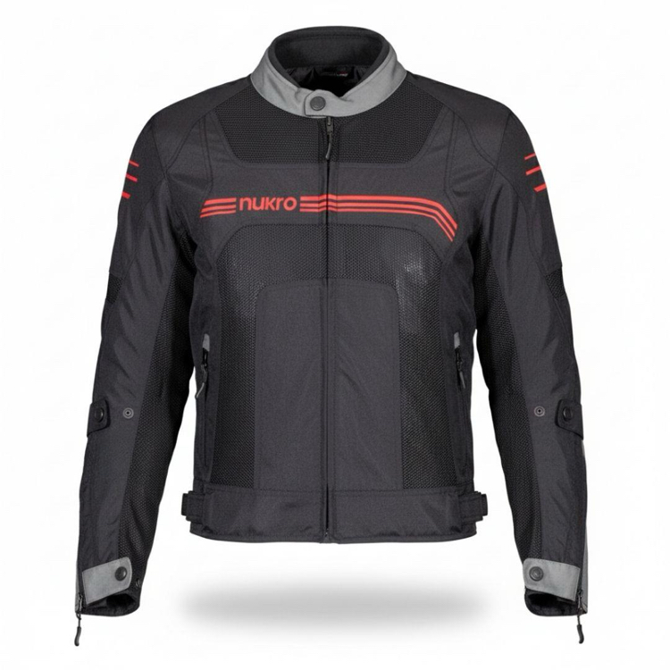 Nukrowear Guardio Kırmızı Erkek 3 Mevsim Motosiklet Ceketi