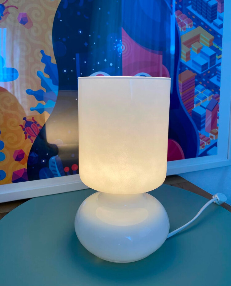 Ikea Lykta Mantar Lamba-Beyaz