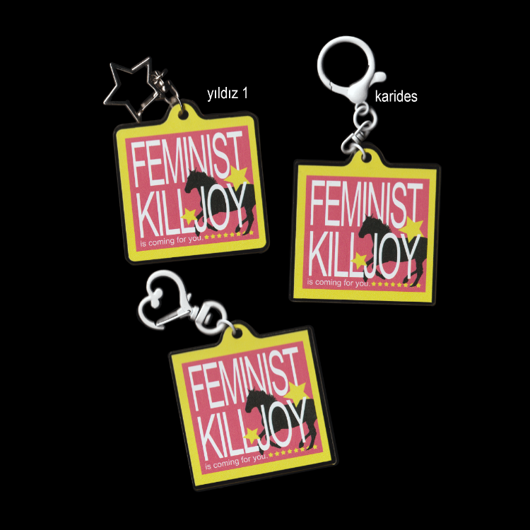 'feminist killjoy' anahtarlık (pembe)