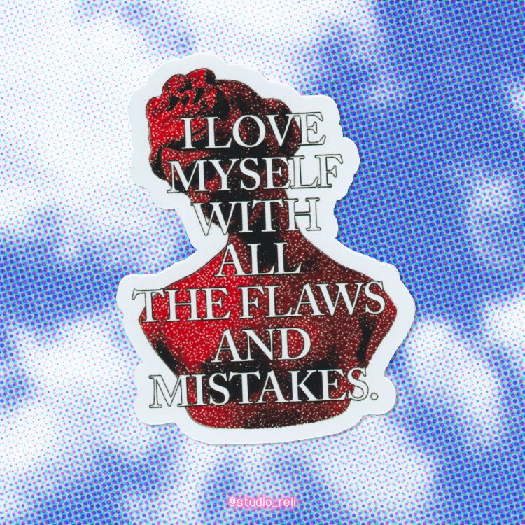 'i love myself' tekli sticker