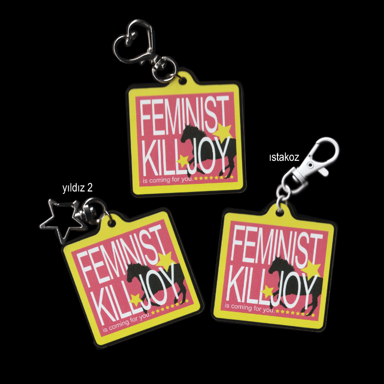 'feminist killjoy' anahtarlık (pembe)