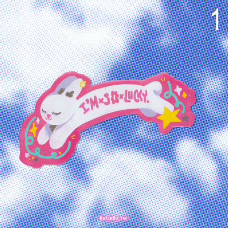 'im so lucky' tekli sticker